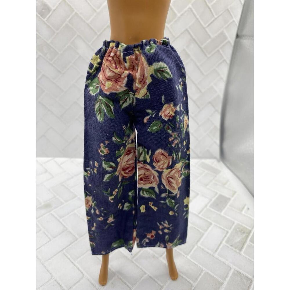 Fits Barbie Pants~ Blue Floral Palazzo Wide Leg Pants